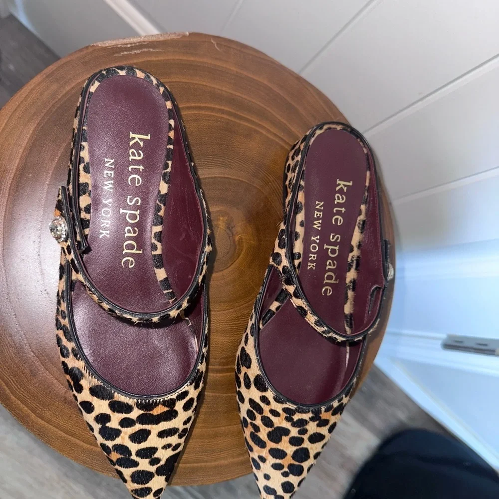 Kate Spade Meg Calf Hair Leopard Print Flats - Picture 4 of 9